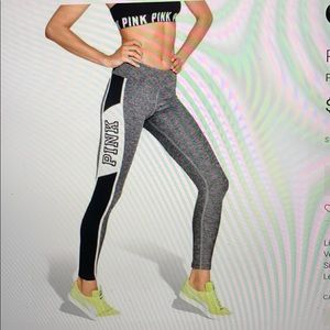 PINK Ultimate Yoga Grey Side Striped Leggings